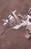 2006 - "Attention archi volatile"  Acrylique sur toile encollée sur isorel - 49,6 x 31 cm. Acrylic on canvas bonded on masonite - 19,5 x 12,2 in. Adagp © Vida.
